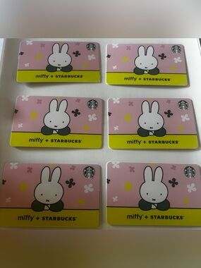 LOT OF 6 Starbucks x Miffy Gift Card (New) Empty No  Value On Card